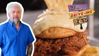 Guy Fieri Digs Into Beer Cheese SMOTHERED Sloppy Joe | Diners, Drive-Ins and Dives | Food Network