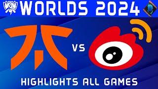 FNC vs WBG Highlights ALL GAMES | Worlds Swiss Stage 2024 | Fnatic vs Weibo Gaming by Onivia