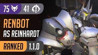 [Rating:75] Renbot as Reinhardt reach 41 Elims on King's Row Hybrid / Overwatch Ranked Gameplay