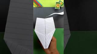 How To Make A Gliding Notebook Paper Airplane , New Tail Paper Plane Flying , #shorts #diy #craft