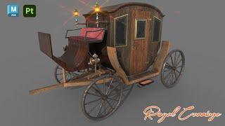 Royal Carriage | Autodesk Maya + Substance 3D Painter | #3d