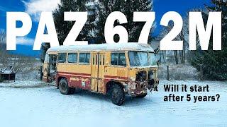 PAZ 672M (1985) - WINTER START after 5 years - ПАЗ 672М