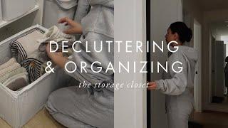 Decluttering our MESSIEST closet.. 60% of our stuff gone!