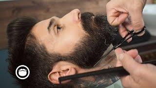Barbershop Beard Trim & Wet Shave with Narration | Carlos Costa