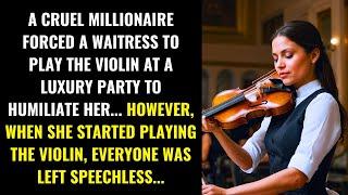 CRUEL MILLIONAIRE FORCED A WAITRESS TO PLAY THE VIOLIN, BUT HER TALENT SURPRISED EVERYONE...