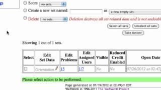 WeBWorK: Assigning an Orientation problem set