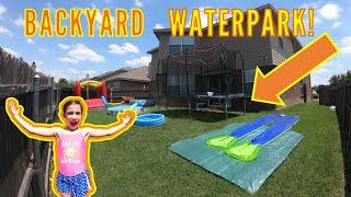 WE BUILT A BACKYARD WATERPARK AT OUR HOUSE! | Font Family Fun