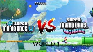 PixelsByNight - NSMBU vs. SMBW's First World 1 Level!!!