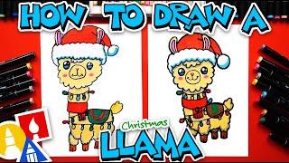 How To Draw A Christmas Llama