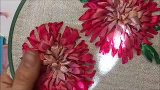 Chrysanthemum embroidered ribbons