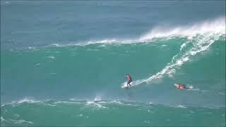 Surfing monster Cribbar Newquay 10 02 2024.