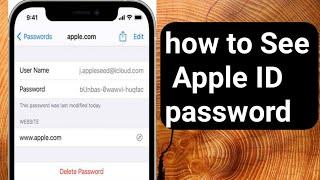 How to see apple id password/View apple id password