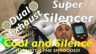 soundproofing antminer s9 cooling experiment silencer custom fan shroud testing dual exhaust 4 inch