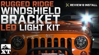 Jeep Wrangler Rugged Ridge Windshield Bracket LED Light Kit (2007-2017 JK) Review & Install