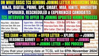 ON WHAT BASIC & CRITERIA TCS SENDING JOINING LETTER FOR ALL PENDING CANDIDATES | TCS CHANGED PROCESS