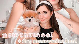 I GOT 2 NEW TATTOOS + Unboxing a Package for my Pomeranian 