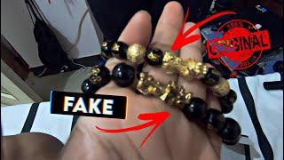 REAL AND FAKE FENG SHUI BLACK OBSIDIAN BRACELET