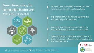 Overview of the series | Green Prescribing for Sustainable Healthcare: from policy to practice