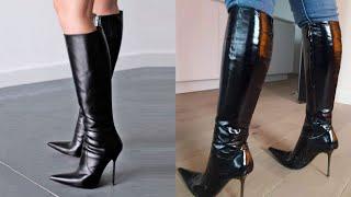 BATA RED LABEL HIGH HEEL LEATHER OVER KNEE HEEL BOOTS DESIGN AND ELEGANT FOOTWEAR COLLECTION