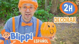 ¡Blippi visita un parque de calabazas! Recoge y decora calabazas para Halloween | Blippi