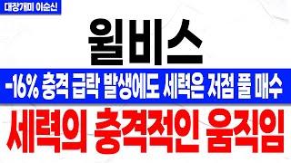 [윌비스 주가 전망]*속보* -16%의 하락에 매도는 절대 금지!? 세력이 현 구간 개미 터는 진짜 이유. 이제는 시간이 없습니다! 주주분들 꼭 확인하세요!
