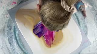 494. Sheleeart - Acrylic Fluid Art - Gold Beauty!