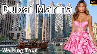 Dubai Marina  Most Popular Tourist Destination! Amazing Sunset [ 4K ] Walking Tour