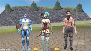 Rope Hero: Mafia City Wars (Chinese - Harlequin) Rope Hero Fight Poison Girl in Garden - Gameplay HD