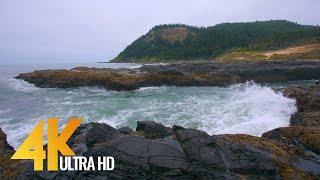 Ocean Waves Crashing on Rocks - Slow Motion Waves 4K UHD Video - Captain Cook Trail, Oregon Coast