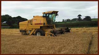 Combined Harvester cutting Barley