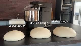 making 1kg 2 kg and 2,5 kg flour in KYS Pro Baker 7 spiral mixer