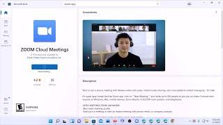 Download zoom app from microsoft store in windows 11.