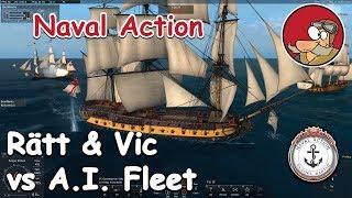 Naval Action Battles - Rattvisan and Victory vs AI Fleet