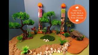 Safari Ltd. Exotic Birds & Asian Animals Toobs & Small World Tray Diorama- Learn Animal Names