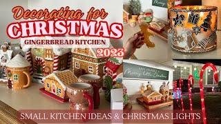 CHRISTMAS DECORATING IDEAS 2023 // GINGERBREAD KITCHEN CHRISTMAS DECOR // OUTDOOR CHRISTMAS LIGHTS