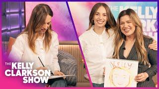 Maya Hawke Speed Paints Kelly Clarkson Portrait During Interview!