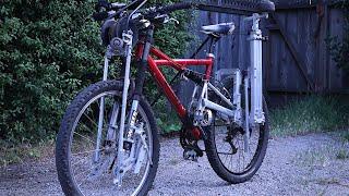 Rail Bike with folding outriggers - riding  abandoned railroads on the central coast