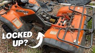 FREE HONDA ATV LEFT ROTTING OUTSIDE FOR YEARS....CAN WE SAVE IT??