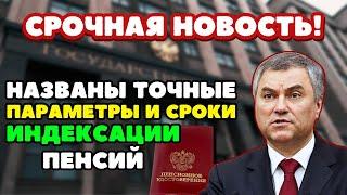 СРОЧНЫЕ НОВОСТИ! Володин сообщил точные параметры и сроки индексации пенсий работающим пенсионерам!