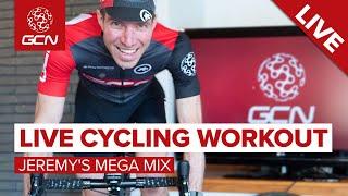 LIVE Cycling Workout | HIIT Training Session With Jeremy Powers' Mega Mix - StayHome & Cycle #WithMe