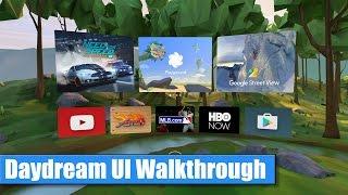 Google Daydream VR: User Interface UI / Play Store Walkthrough / Hands-On