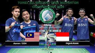 FINAL | Fajar / Rian  (INA) VS Aaron / Soh (MAS) | All England 2024 Badminton