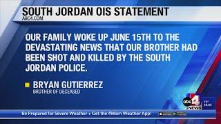 Family of victim of officer-involved shooting in South Jordan release a statement