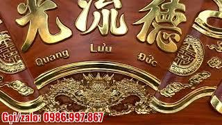 Bộ Hoành Phi Câu Đối Gỗ Nguyên Khối Dát Vàng Cao Cấp | Xưởng Gỗ Phú Xuyên