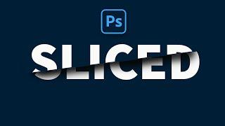 How to Create Sliced Text Effect in Photoshop in 1 Minute | Photoshop Tutorial | SLICED TEXT EFFECT