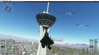 MSFS 2020 F22 Freestyling over Las Vegas Stratosphere