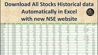 Download all nse stocks, ETF historical data automatically in excel with updated new nse website