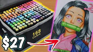 I bought the CHEAPEST 168 ALCOHOL MARKERS | UNBOXING & DRAWING TEST.