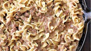 Easy Ground Beef Stroganoff with Cream of Mushroom Soup