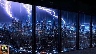 Thunderstorm over Los Angeles | Loud Lightning Strikes, Thunder and Rain Sounds for Sleeping